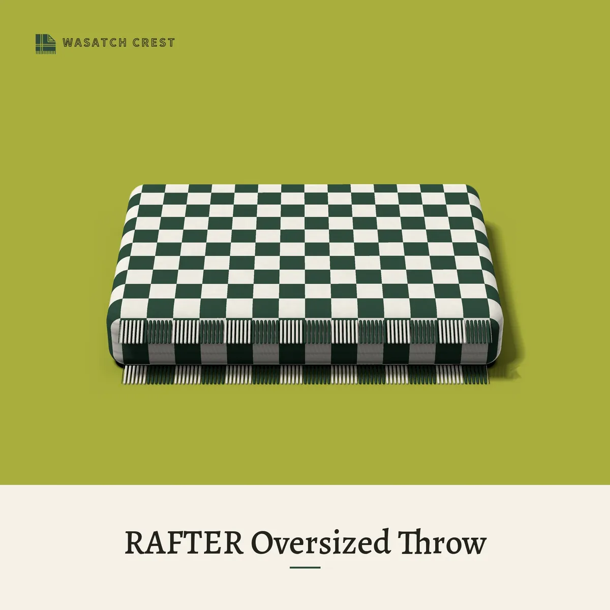 Provisional render of the RAFTER Oversized Throw, not a photo of the finished product
