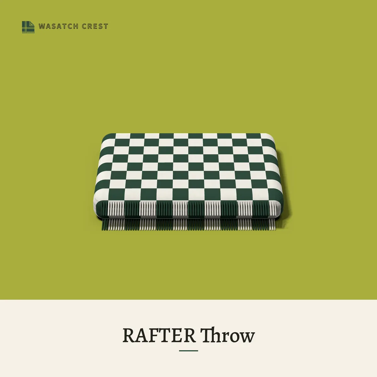Provisional render of the RAFTER Throw, not a photo of the finished product