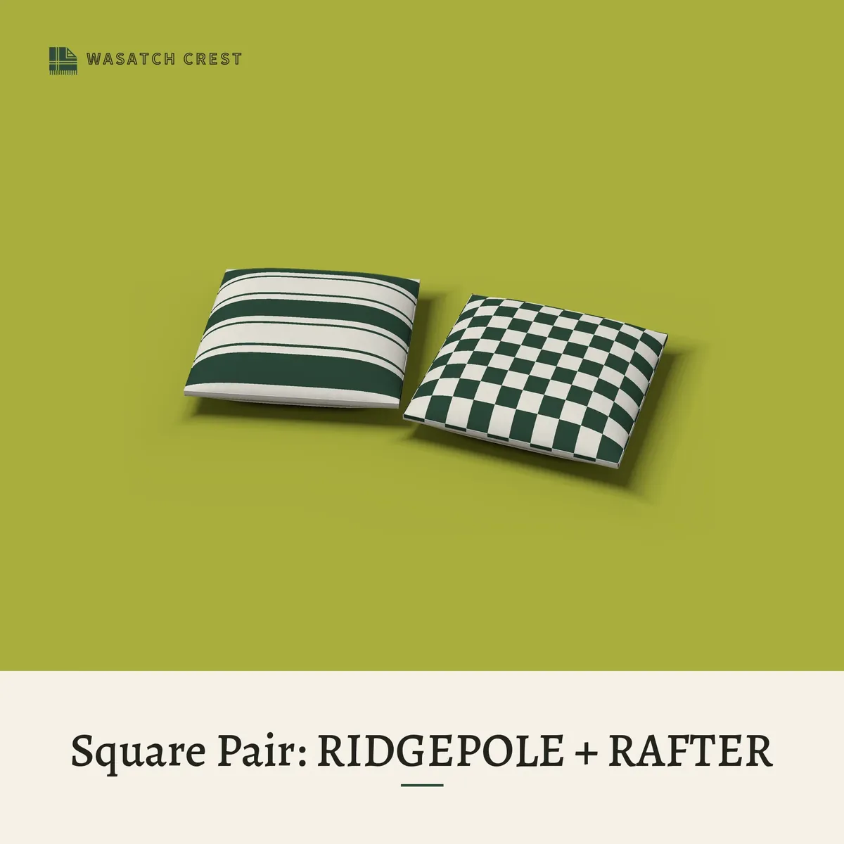 Provisional render of the Square Pair: RIDGEPOLE + RAFTER, not a photo of the finished product